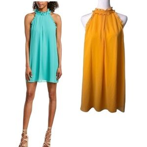 BCBGeneration Women's High Neck Ruffled Dress Size XXS